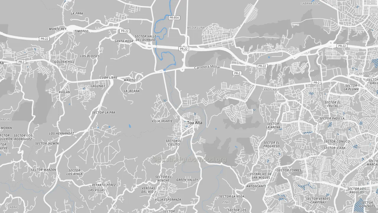 Transit Grade map of San Jose, PR