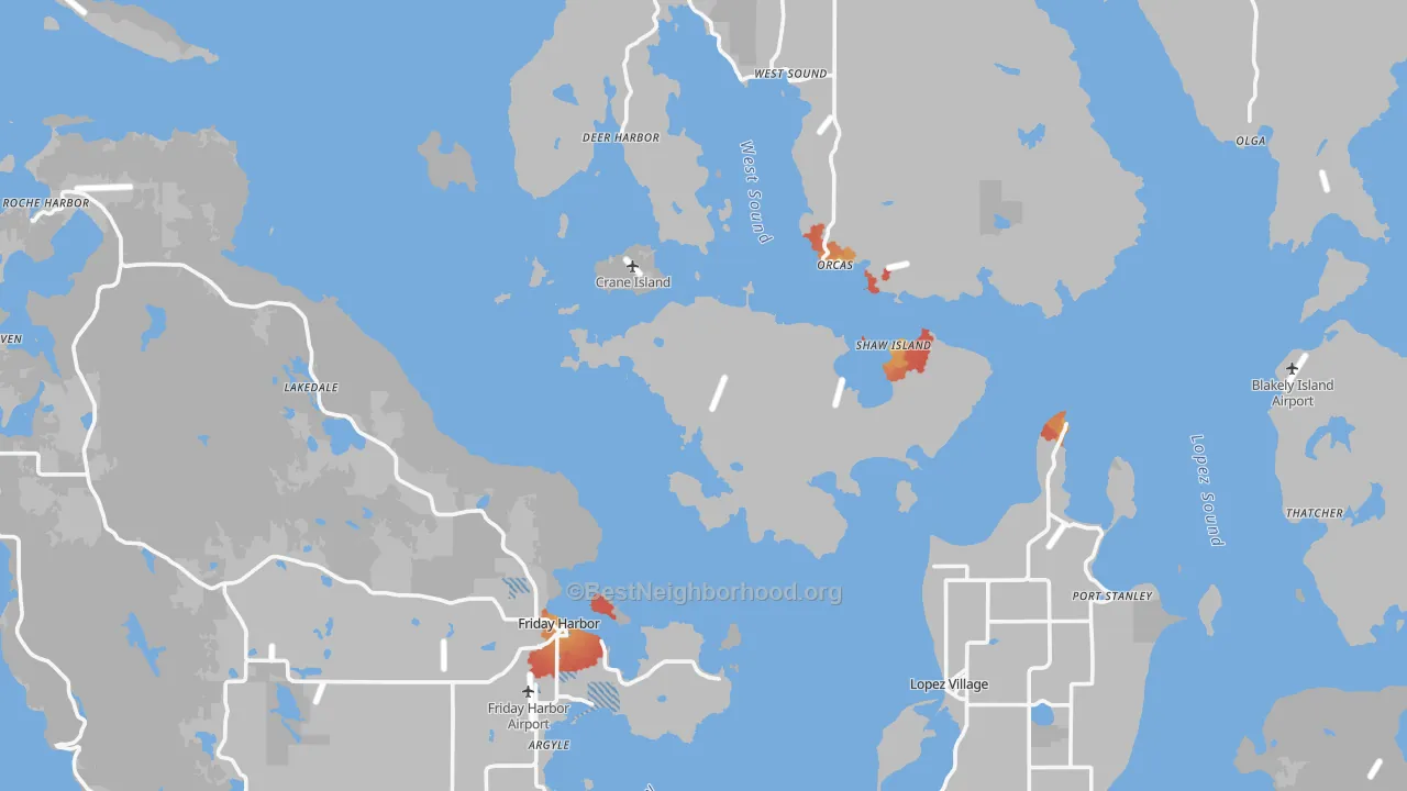 Transit Grade map of San Juan County, WA