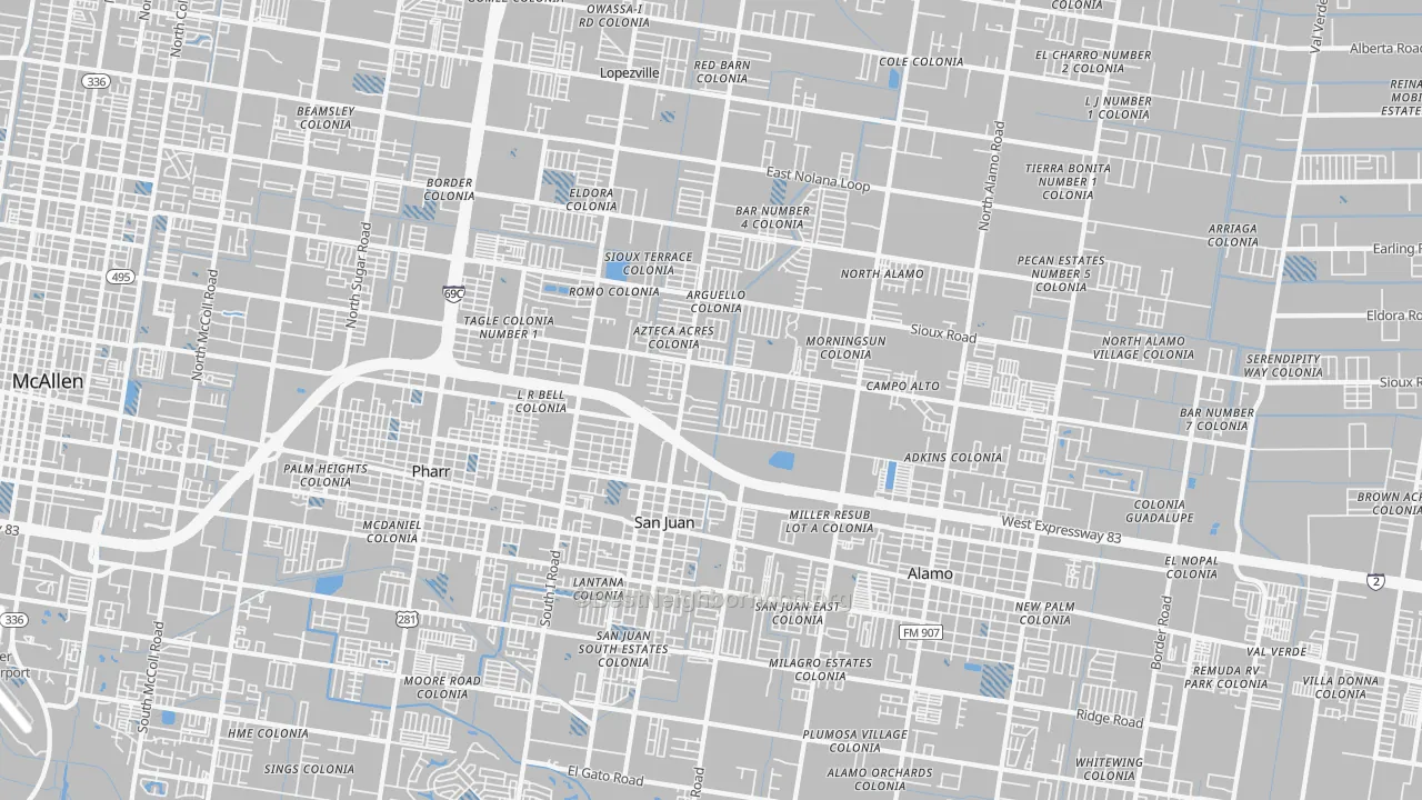 Transit Grade map of San Juan, TX