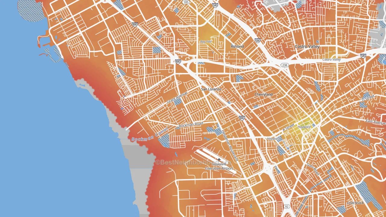 Transit Grade map of San Lorenzo, CA