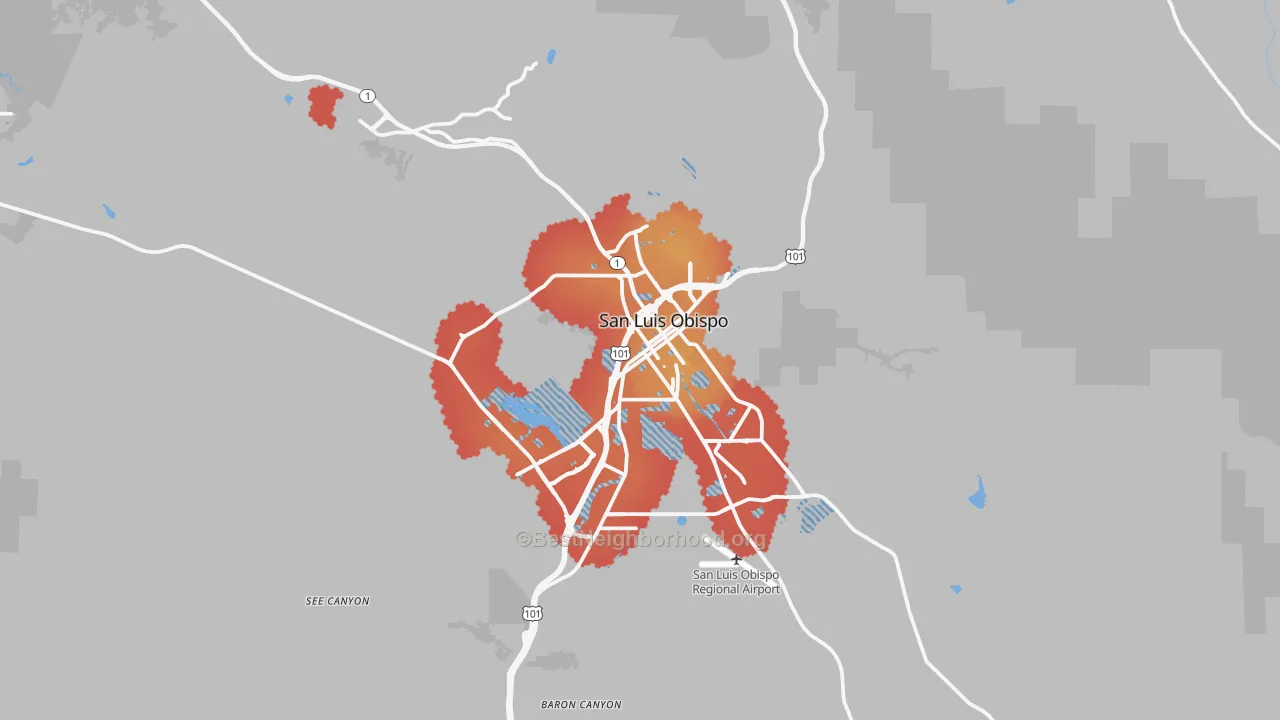 Transit Grade map of San Luis Obispo, CA