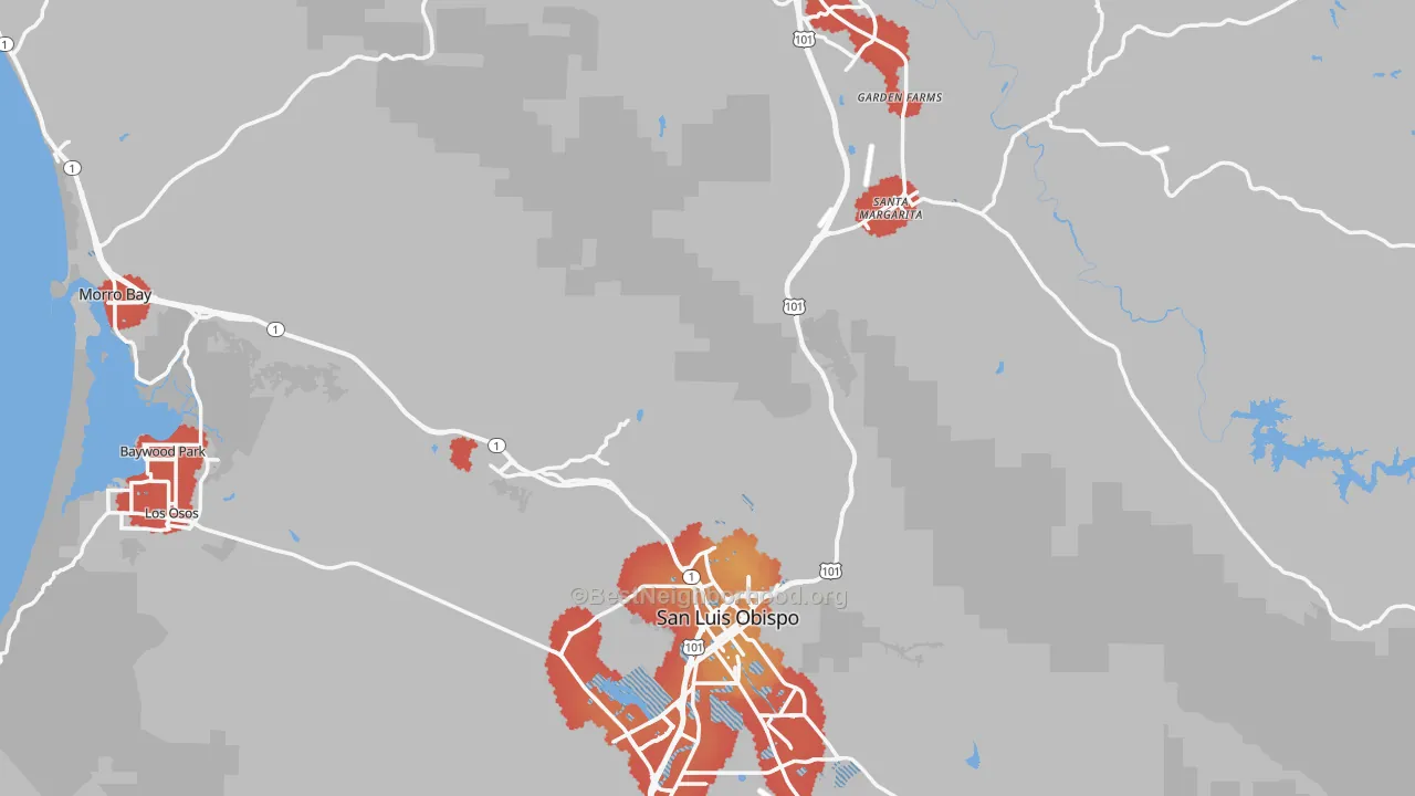 Transit Grade map of San Luis Obispo County, CA