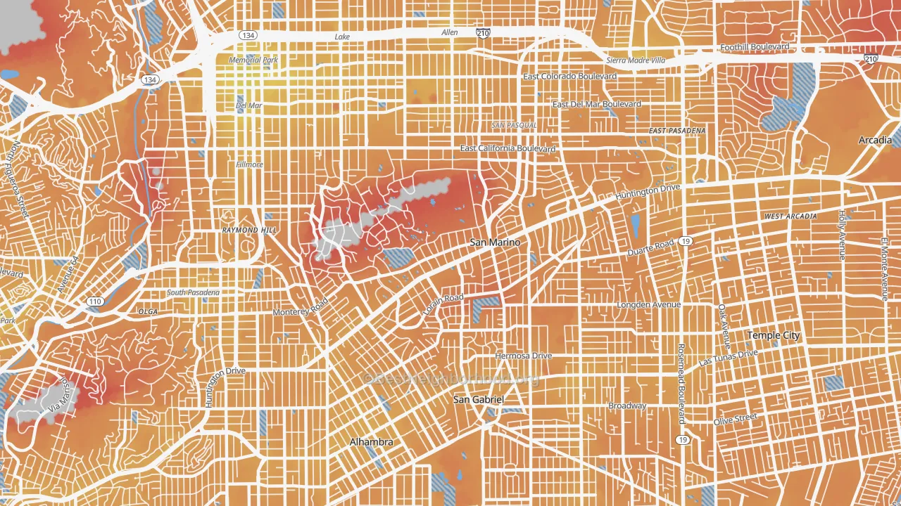 Transit Grade map of San Marino, CA
