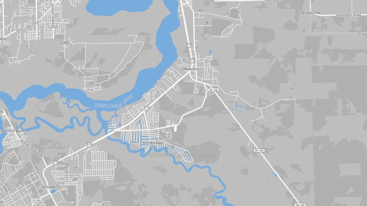 Transit Grade map of San Mateo, FL