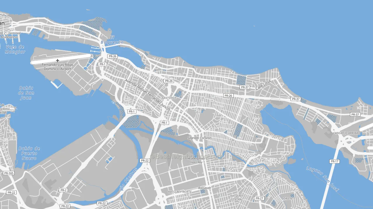 Transit Grade map of San Mateo, San Juan, PR