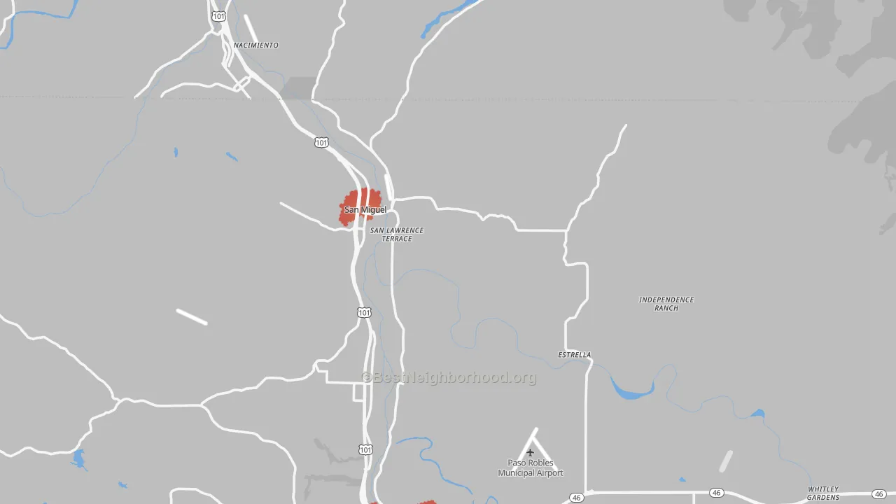 Transit Grade map of San Miguel, CA