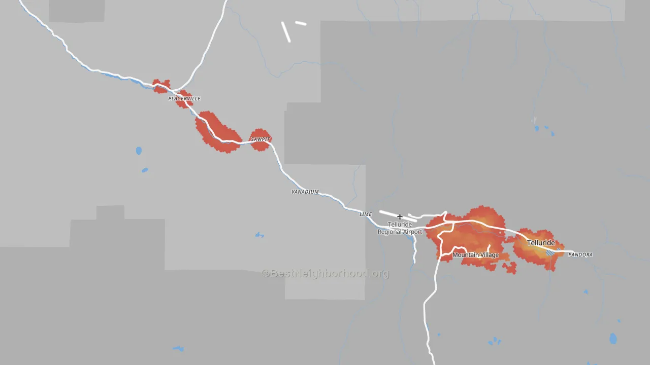 Transit Grade map of San Miguel County, CO
