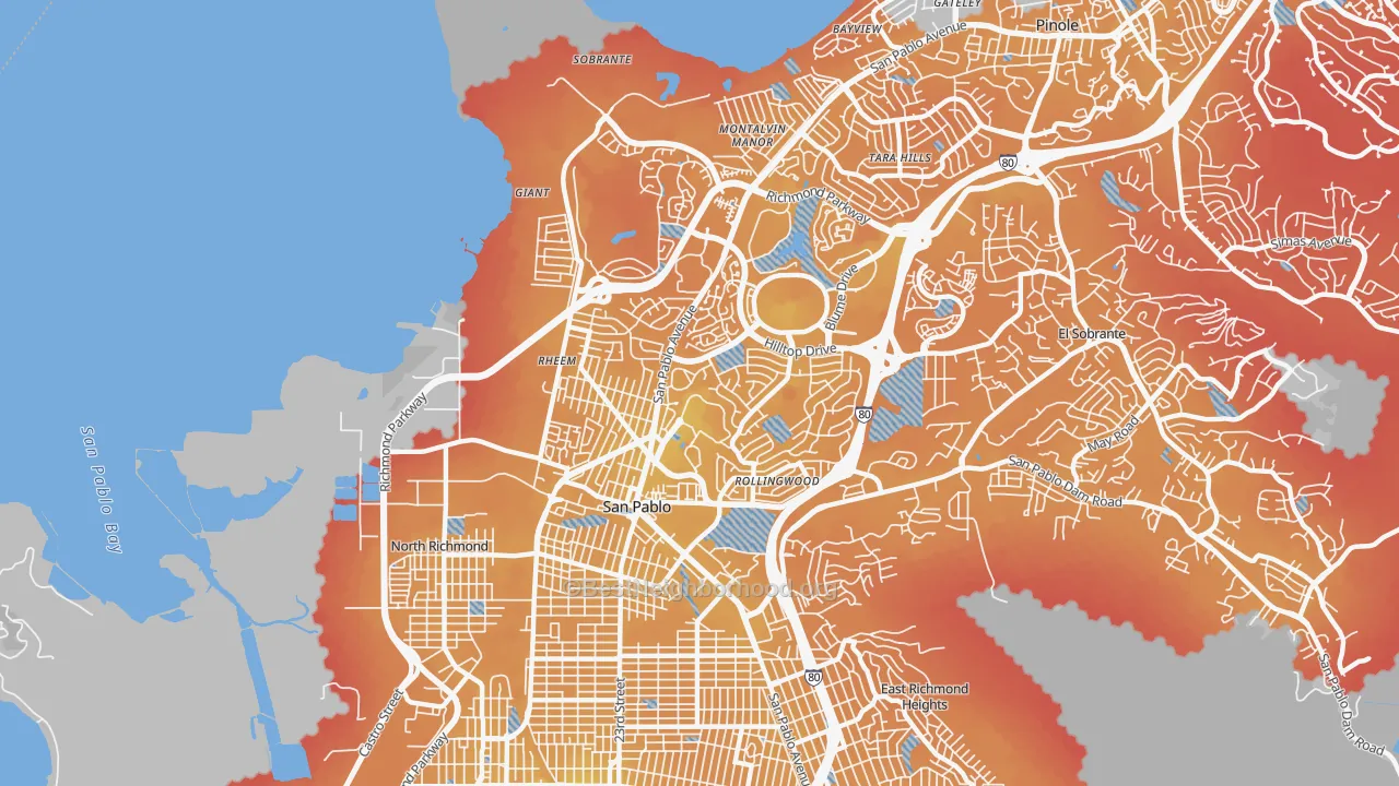 Transit Grade map of San Pablo, CA