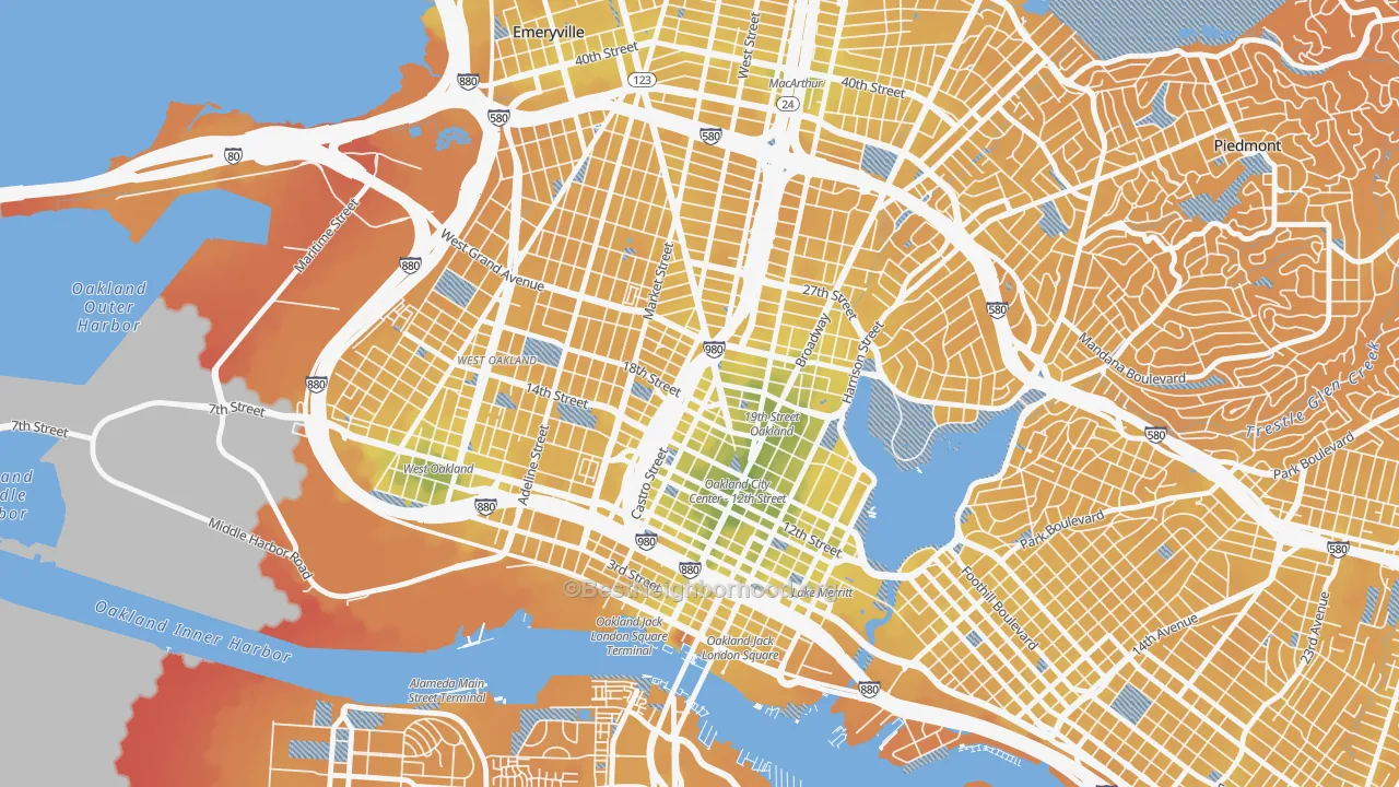 Transit Grade map of San Pablo Gateway, Oakland, CA