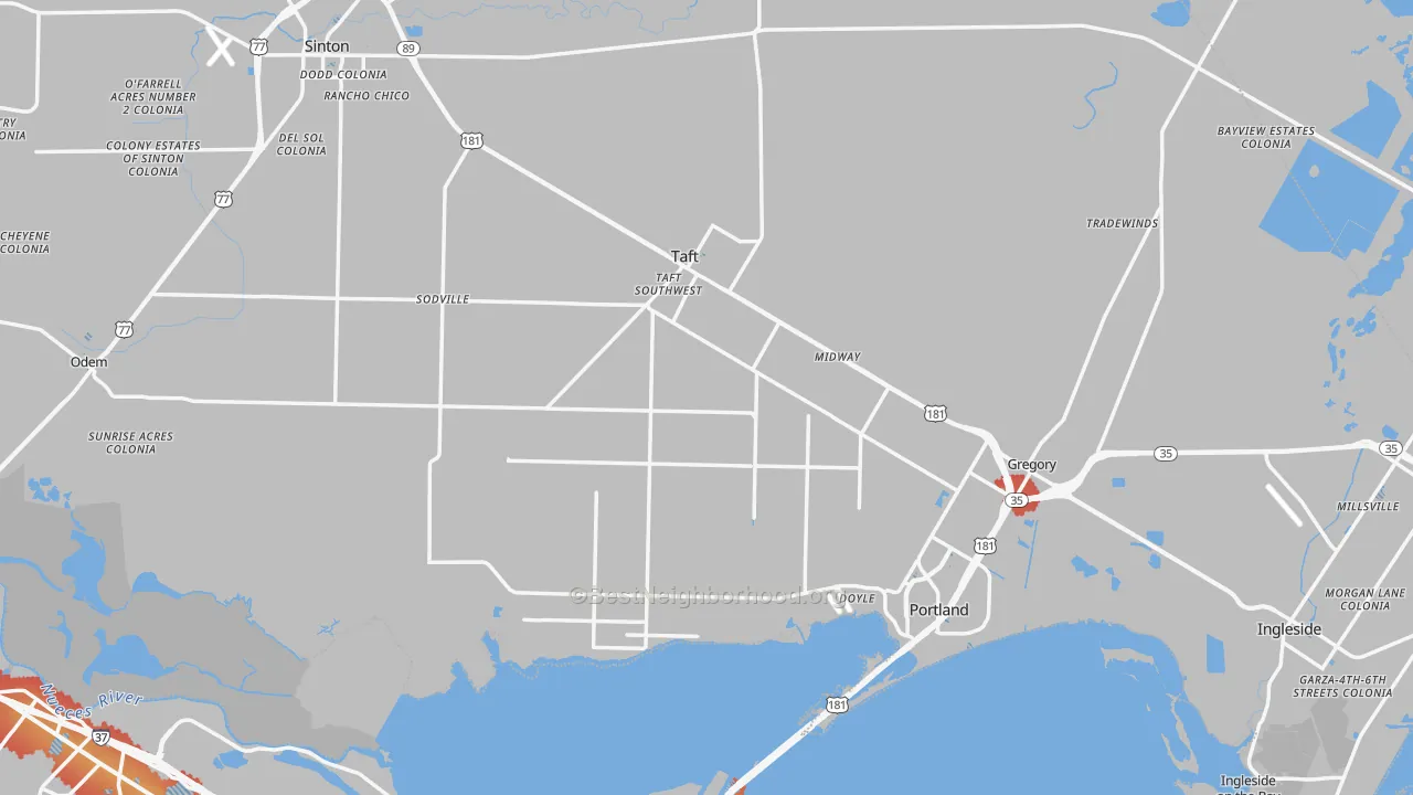 Transit Grade map of San Patricio County, TX