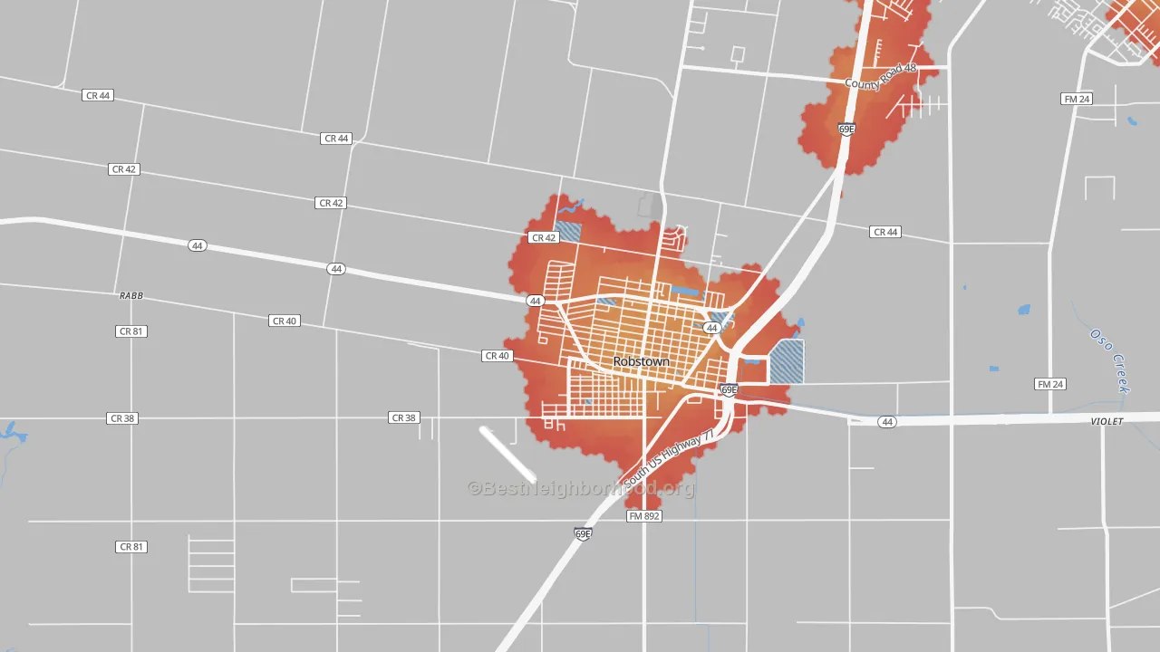 Transit Grade map of San Pedro, Robstown, TX