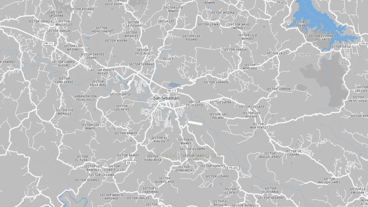Transit Grade map of San Sebastian Municipio, PR