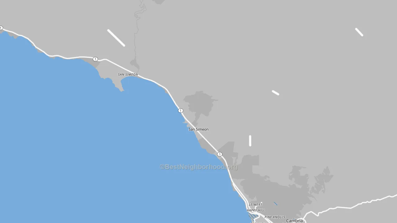 Transit Grade map of San Simeon, CA