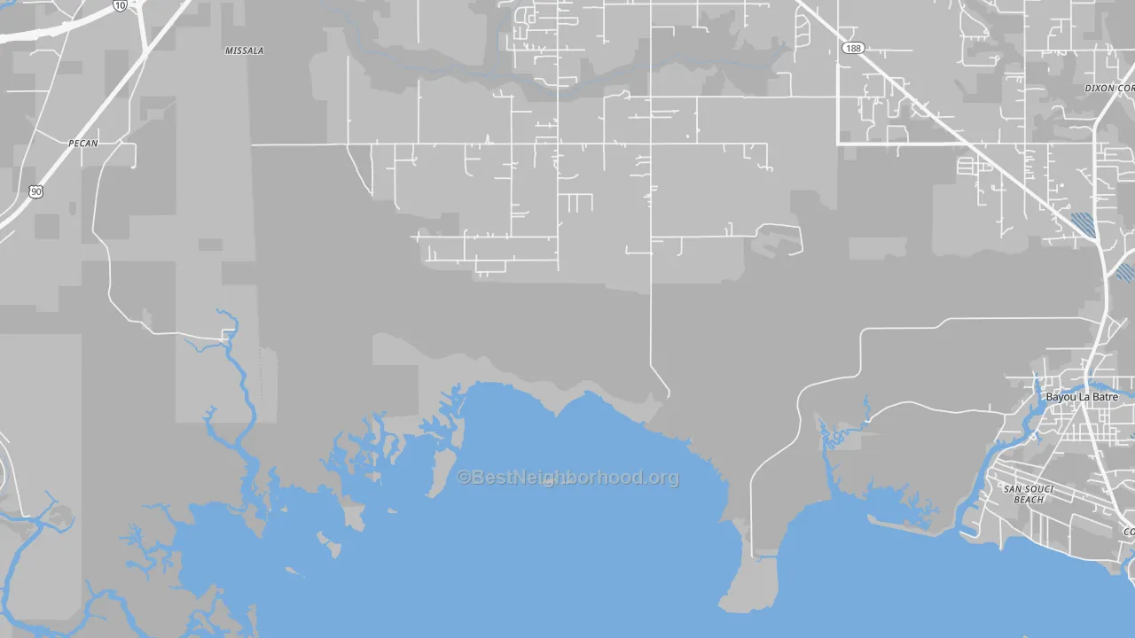 Transit Grade map of San Souci Beach, AL