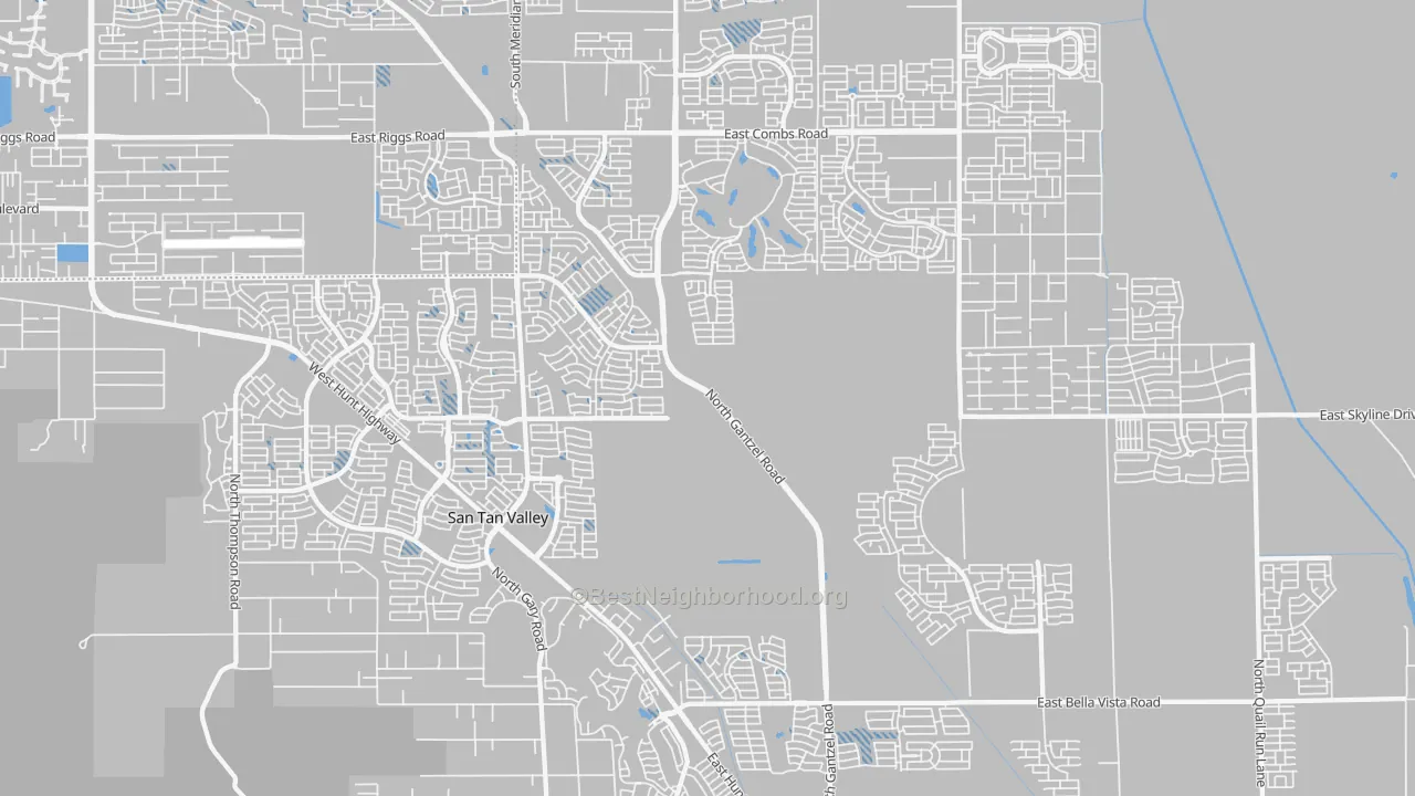 Transit Grade map of San Tan Valley, AZ