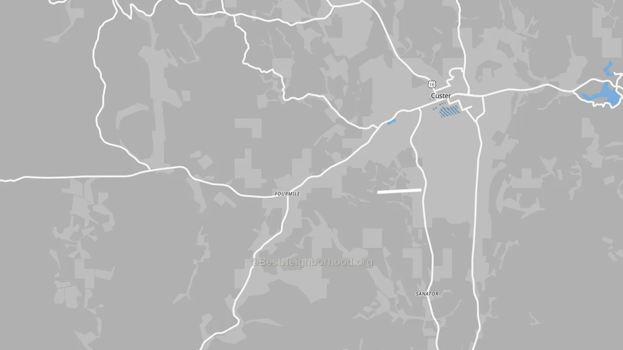 Transit Grade map of Sanator, SD