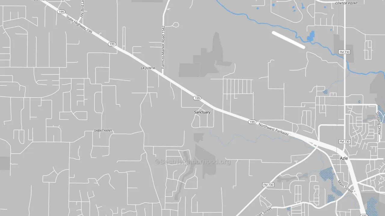 Transit Grade map of Sanctuary, TX