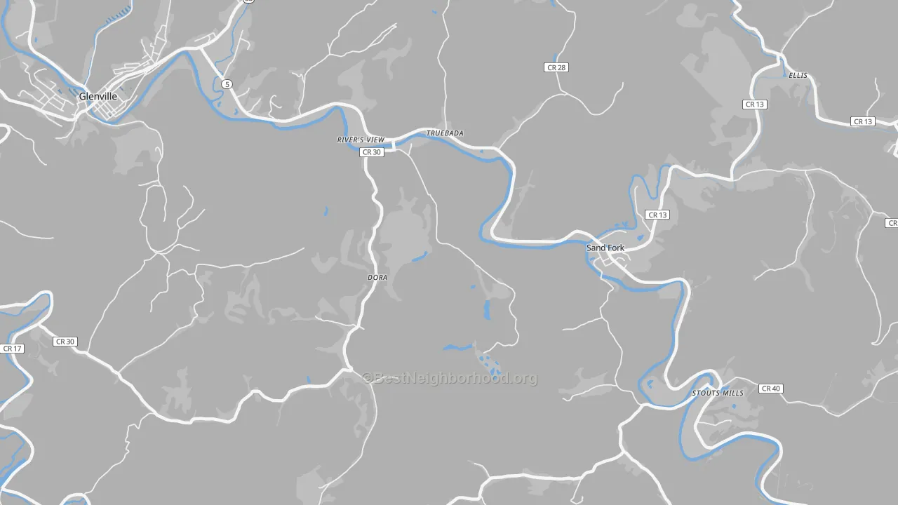 Transit Grade map of Sand Fork, WV