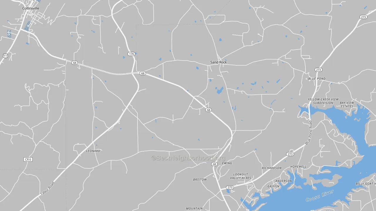 Transit Grade map of Sand Rock, AL