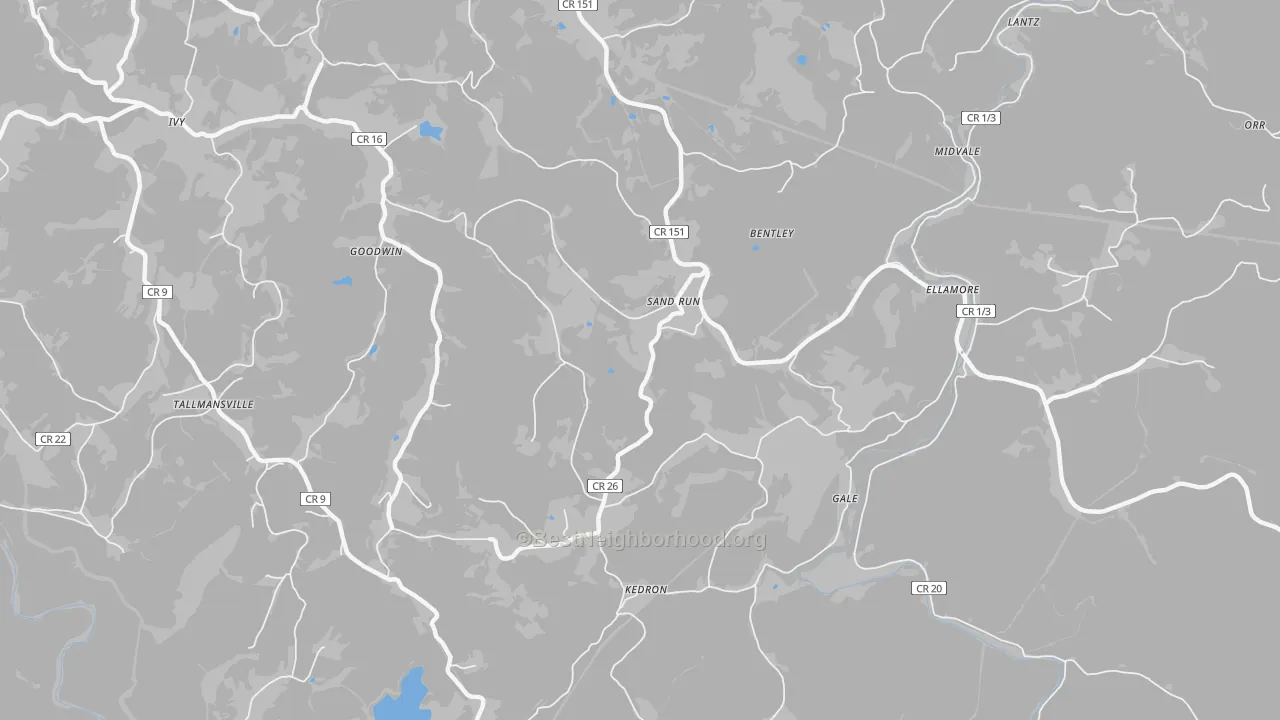 Transit Grade map of Sand Run, WV
