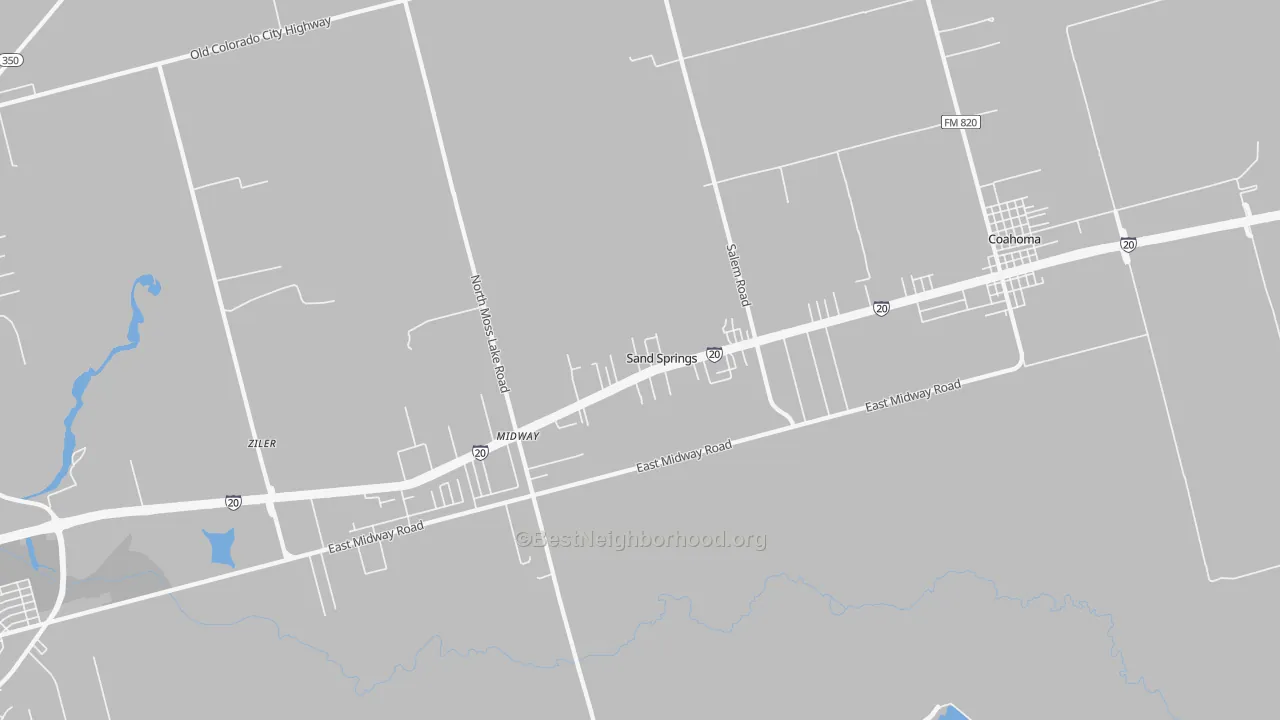 Transit Grade map of Sand Springs, TX