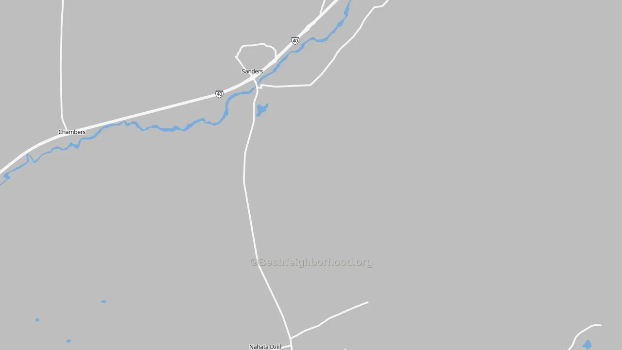 Transit Grade map of Sanders, AZ
