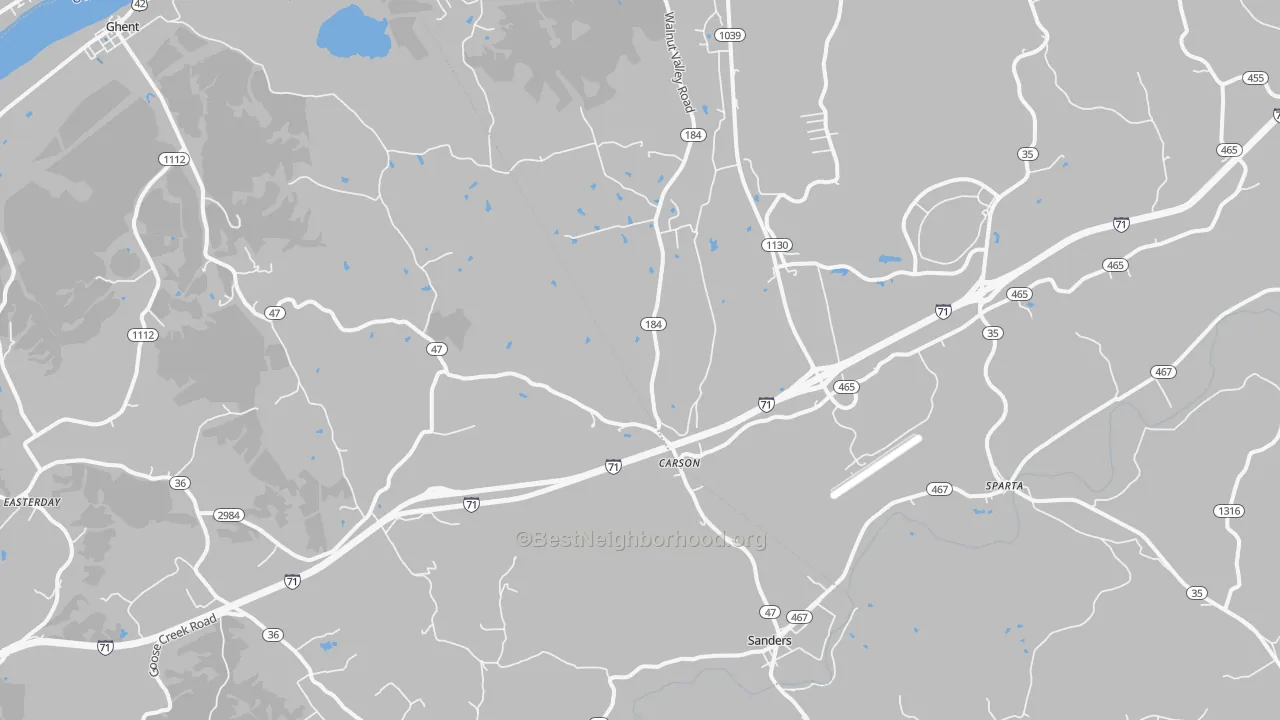 Transit Grade map of Sanders, KY