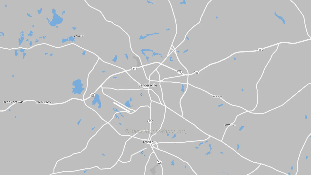 Transit Grade map of Sandersville, GA