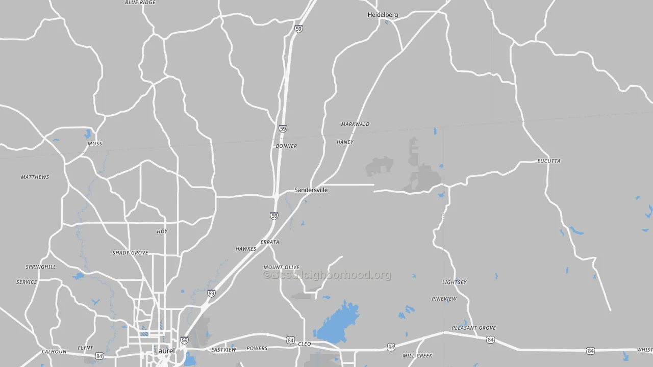 Transit Grade map of Sandersville, MS