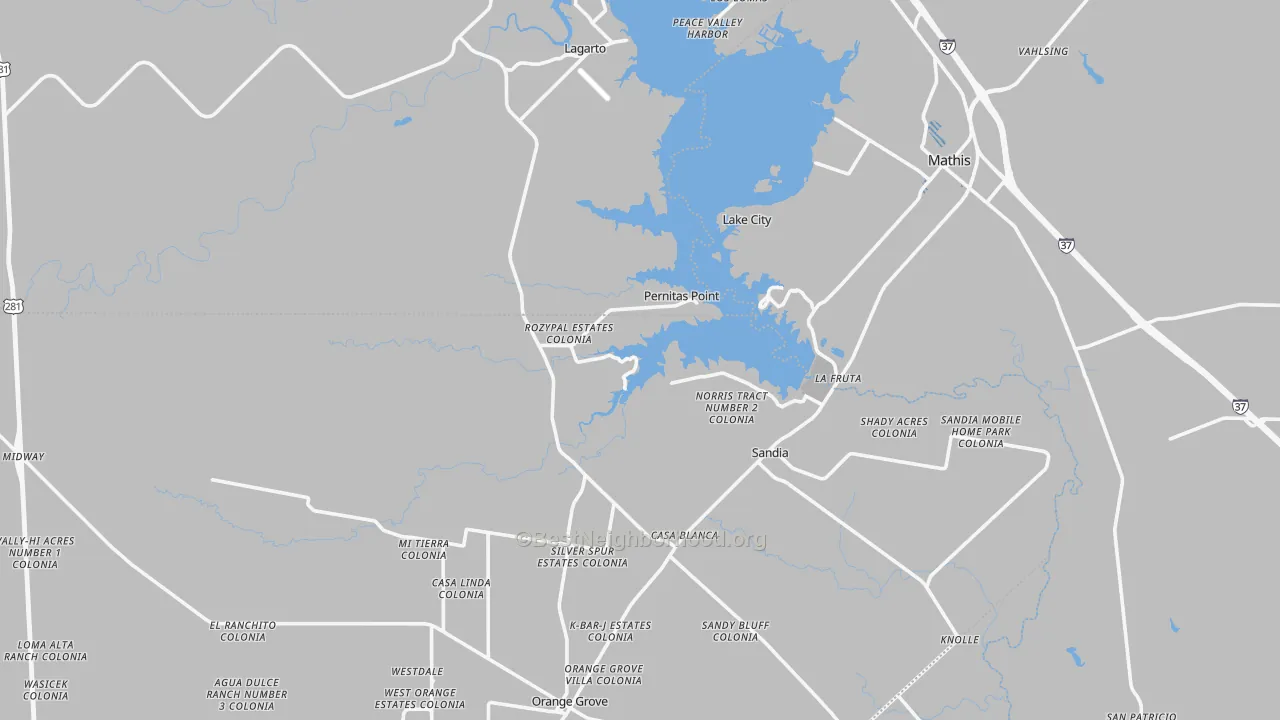 Transit Grade map of Sandia, TX