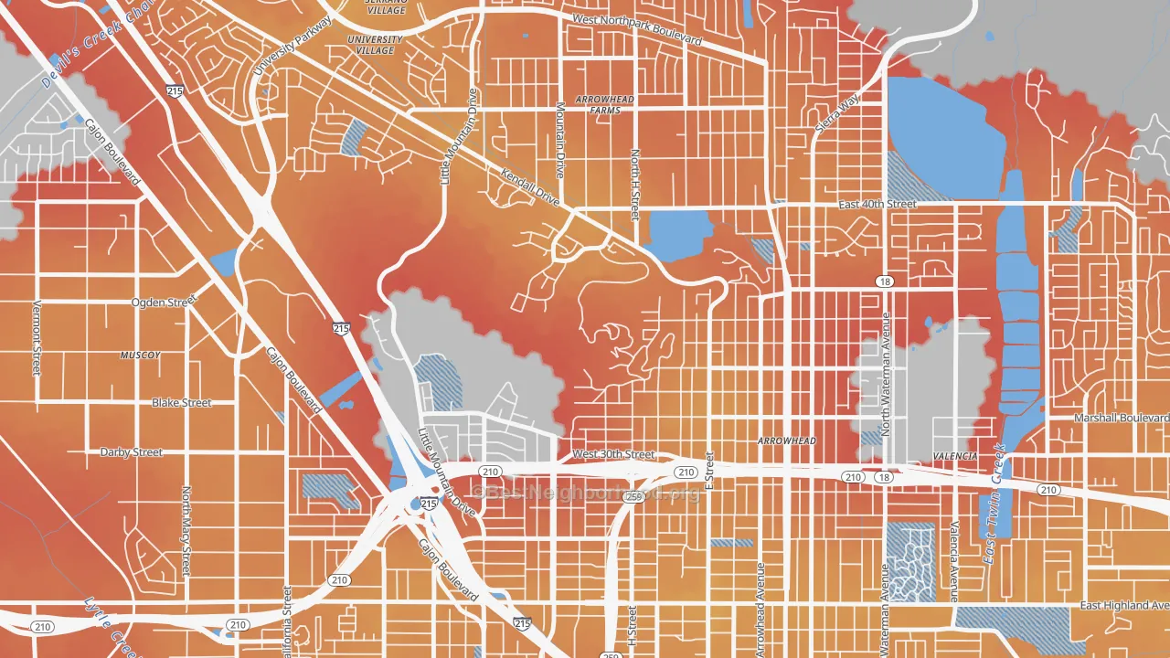 Transit Grade map of Sandin Hills, San Bernardino, CA