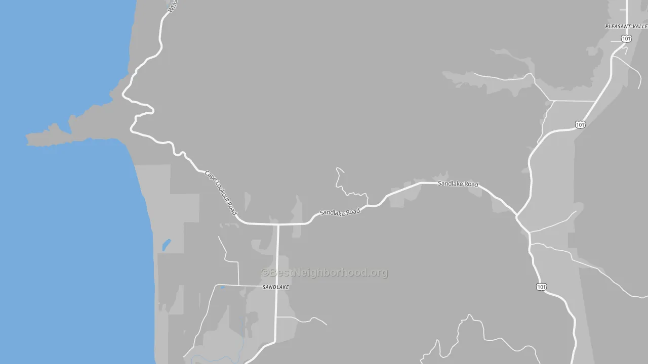 Transit Grade map of Sandlake, OR