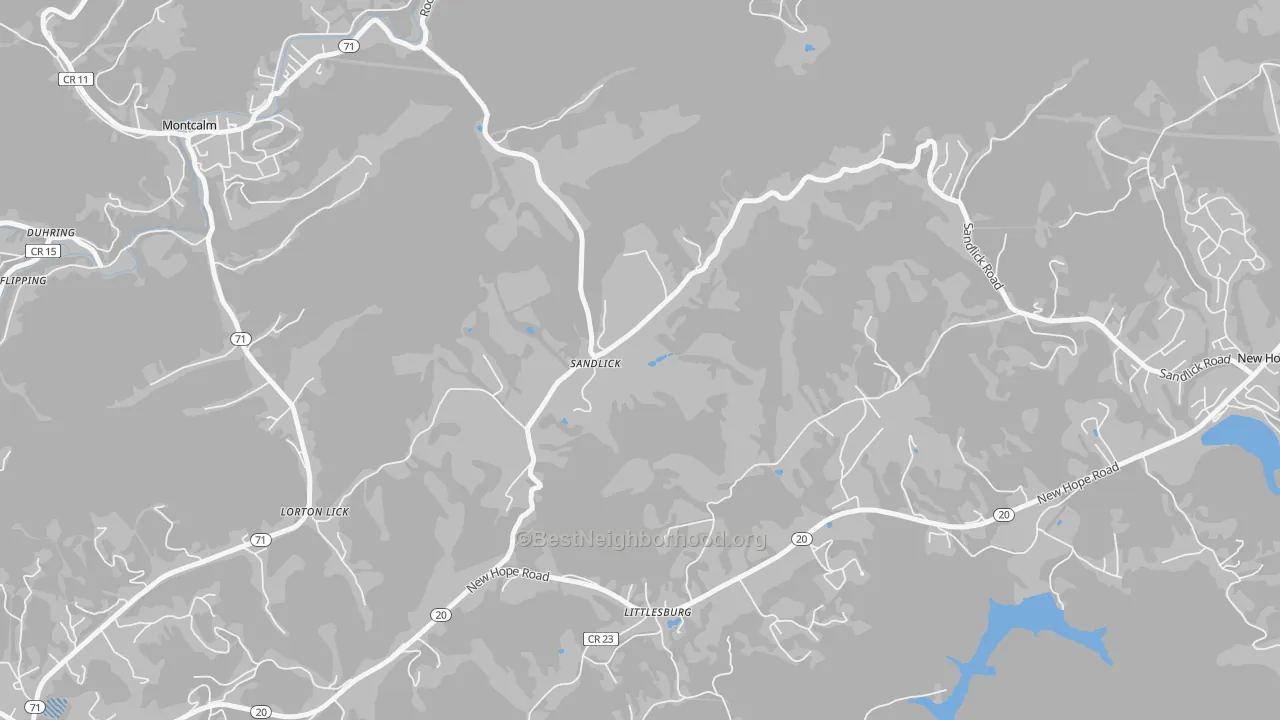 Transit Grade map of Sandlick, WV