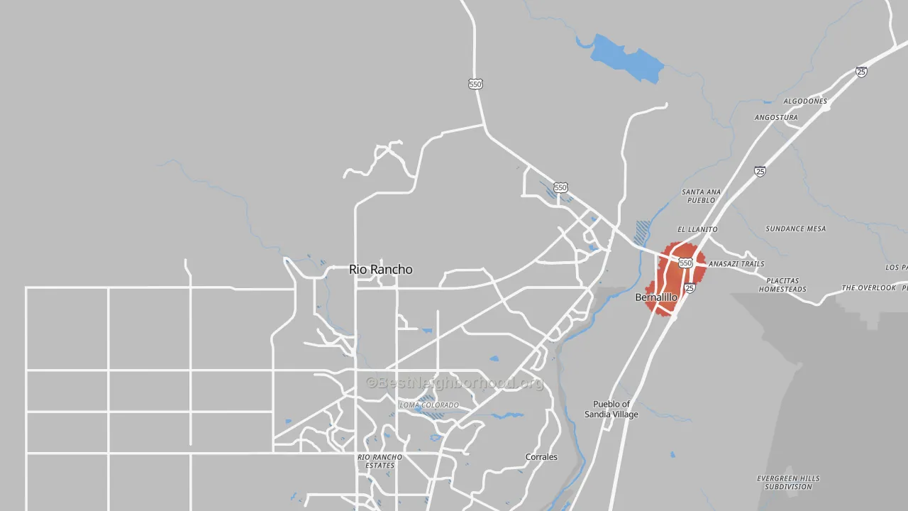Transit Grade map of Sandoval County, NM