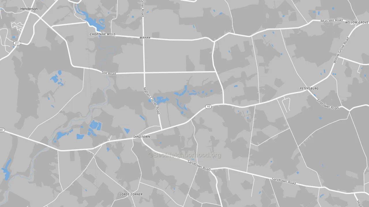 Transit Grade map of Sandtown, DE