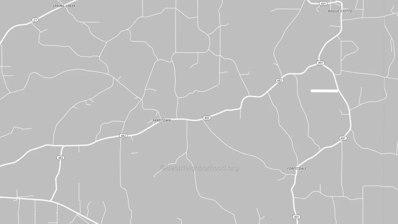 Transit Grade map of Sandtown, MS
