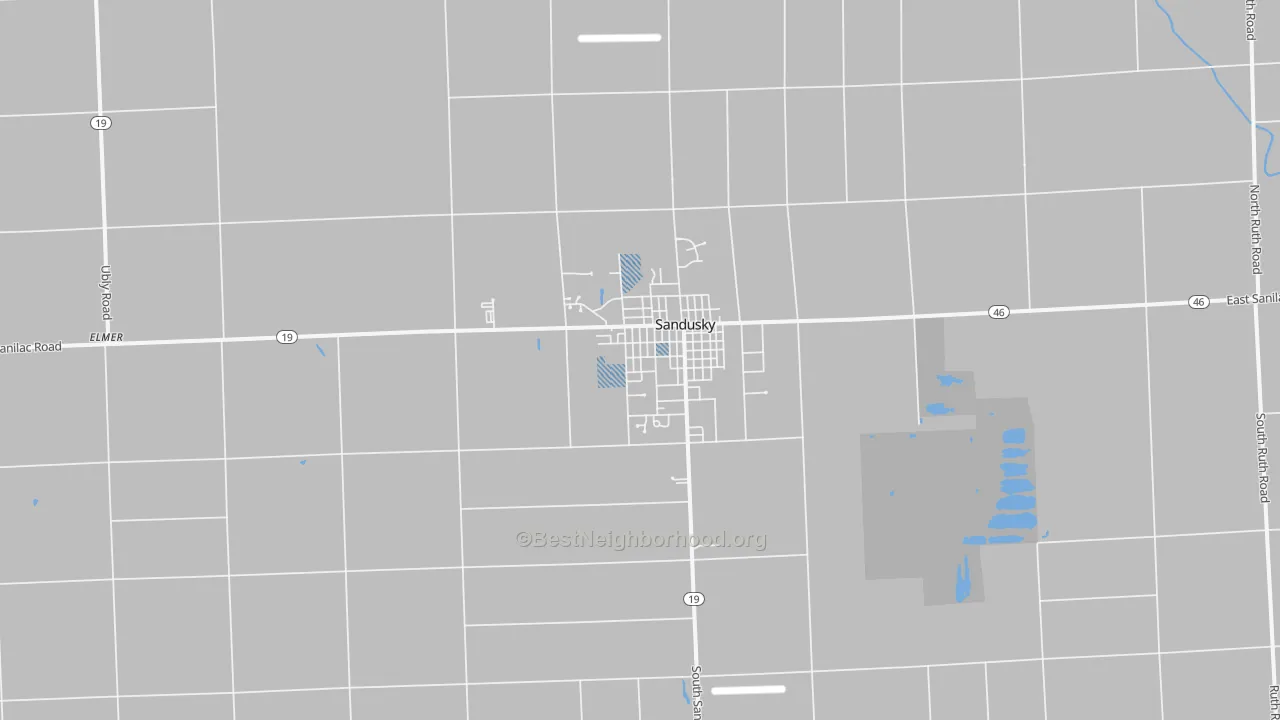 Transit Grade map of Sandusky, MI