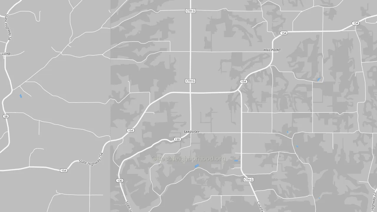 Transit Grade map of Sandusky, WI