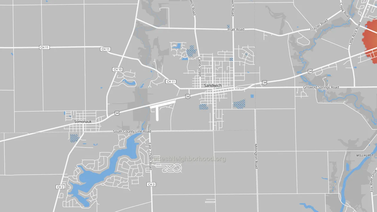 Transit Grade map of Sandwich, IL
