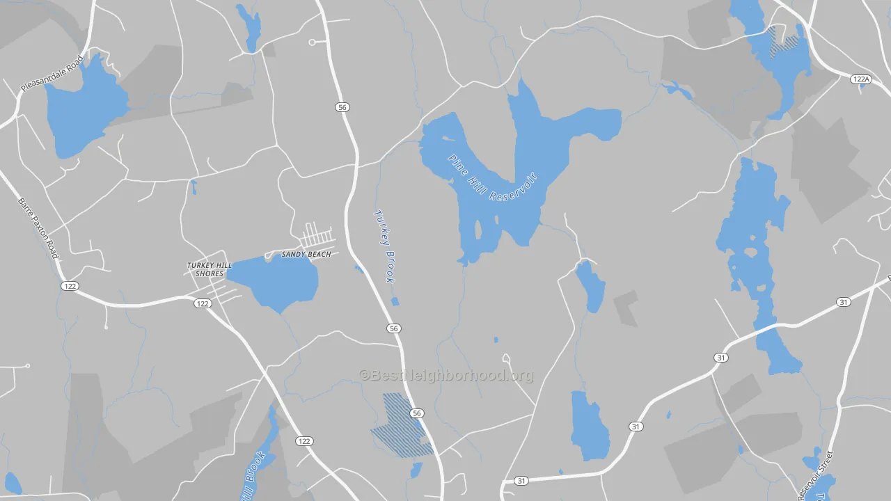 Transit Grade map of Sandy Beach, MA