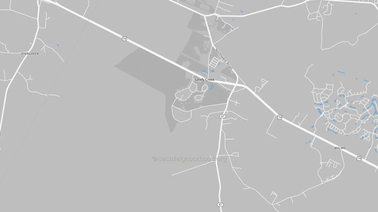 Transit Grade map of Sandy Creek, NC