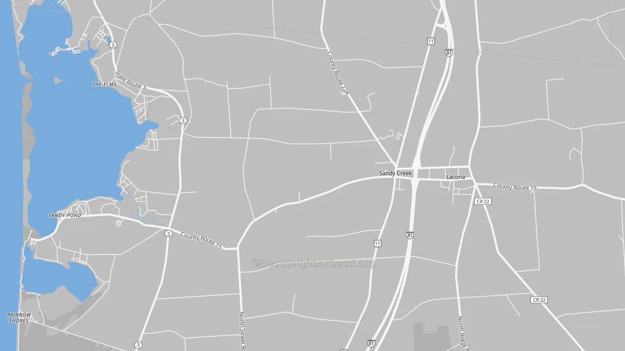 Transit Grade map of Sandy Creek, NY