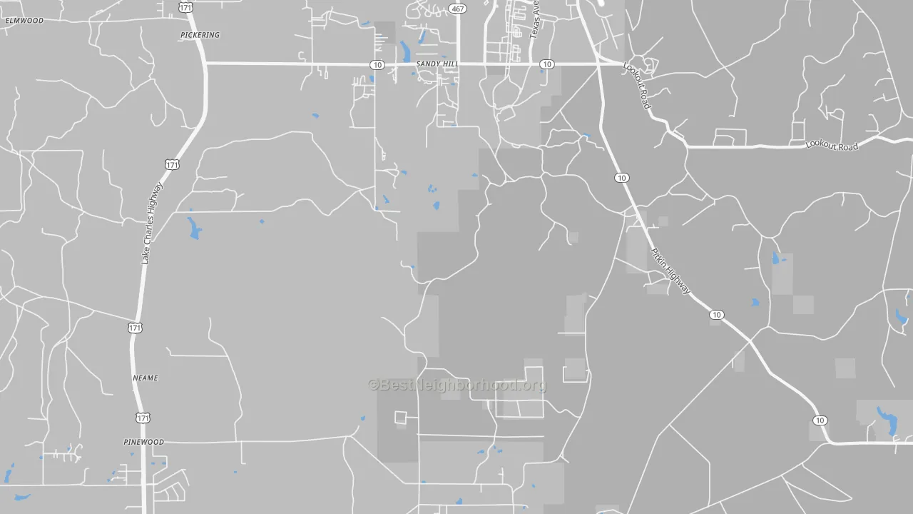 Transit Grade map of Sandy Hill, LA