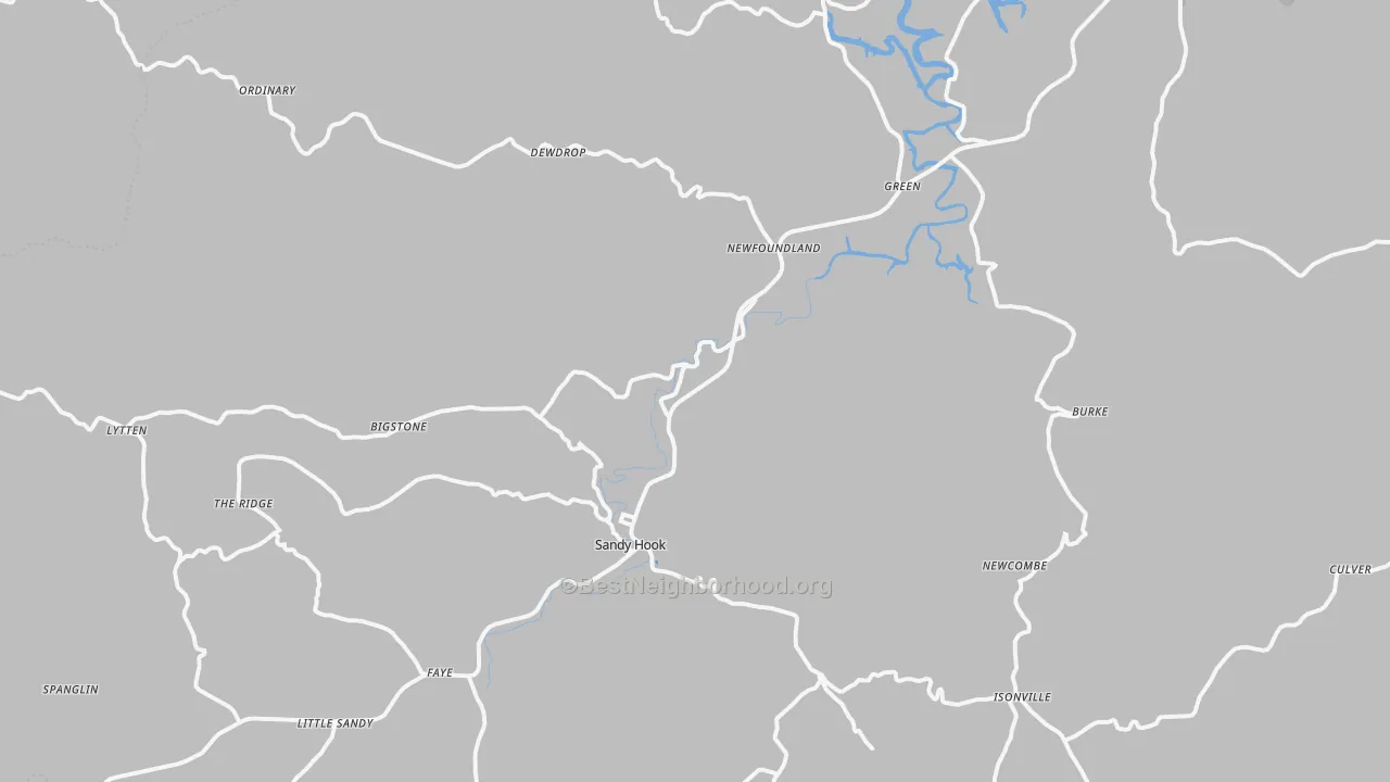Transit Grade map of Sandy Hook, KY