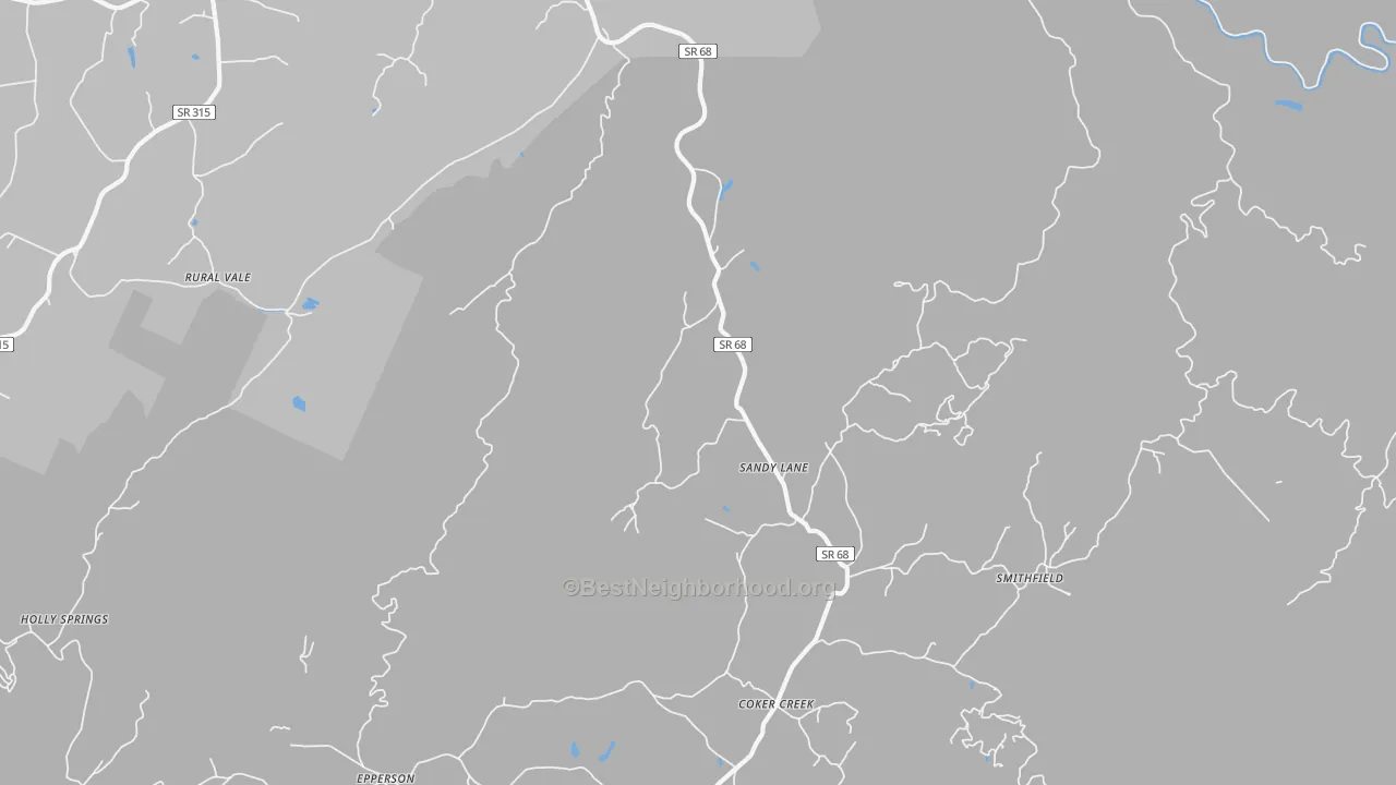 Transit Grade map of Sandy Lane, TN
