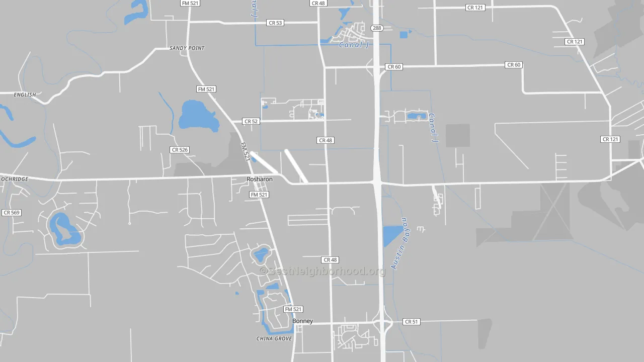 Transit Grade map of Sandy Point, TX