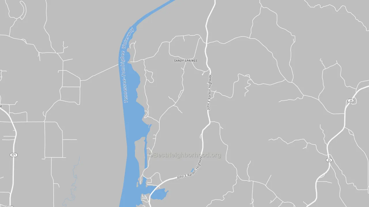 Transit Grade map of Sandy Springs, MS