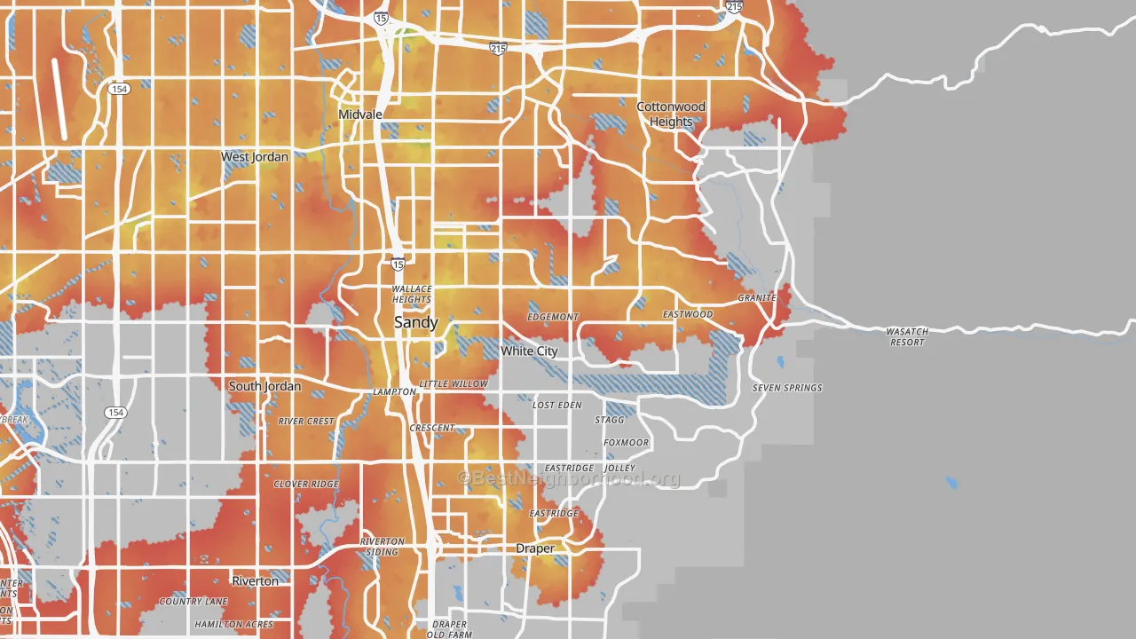 Transit Grade map of Sandy, UT
