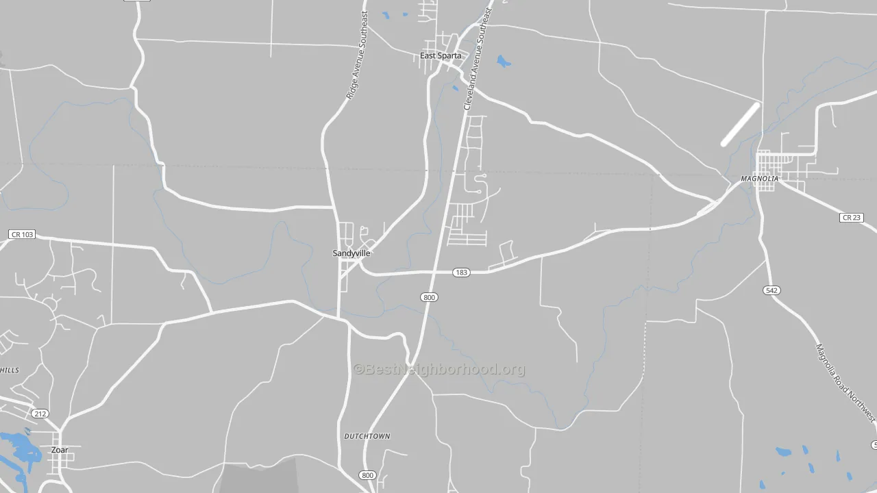 Transit Grade map of Sandyville, OH