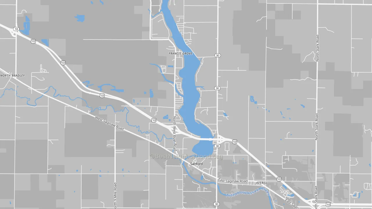 Transit Grade map of Sanford, MI